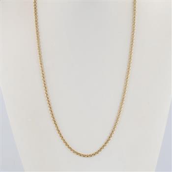14kt Gold Semi-hollow Cable Chain Necklace