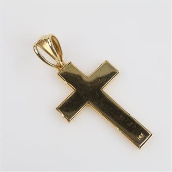14kt Gold Semi-hollow Cross Pendant
