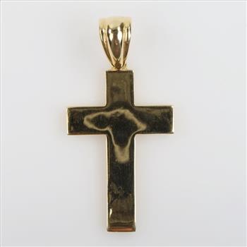 14kt Gold Semi-hollow Cross Pendant