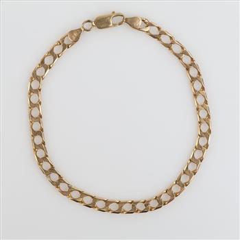 14kt Gold Semi-hollow Curb Chain Bracelet