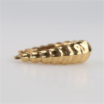 14kt Gold Semi-hollow Hoop Earring