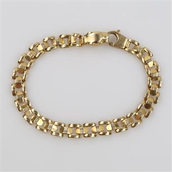 14kt Gold Semi-hollow Jaguar Clasp Bracelet