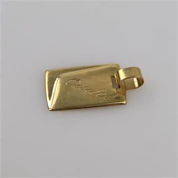 14kt Gold Semi-hollow Rectangular Pendant