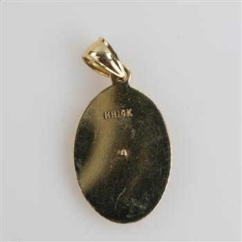 14kt Gold Semi-hollow Religious Pendant