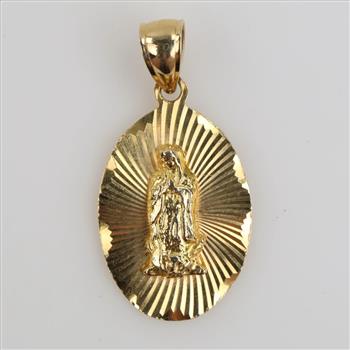 14kt Gold Semi-hollow Religious Pendant