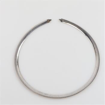 14kt Gold & Silver Reversible Omega Necklace