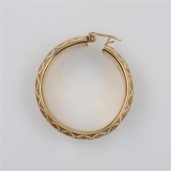 14kt Gold Single Hollow Hoop Earring