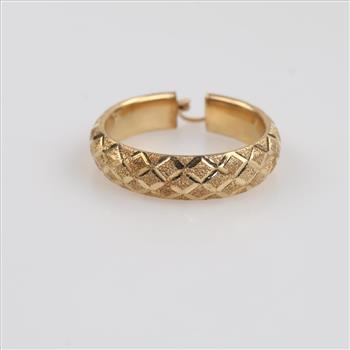 14kt Gold Single Hollow Hoop Earring