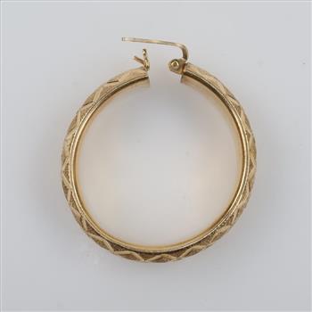 14kt Gold Single Hollow Hoop Earring