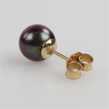 14kt Gold Single Pearl Earring