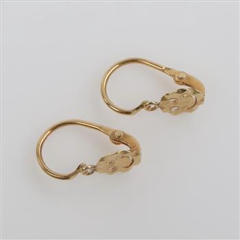 14kt Gold Smiley Face Drop Earrings