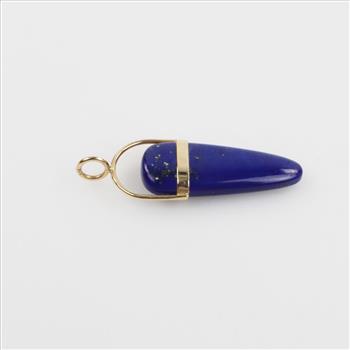14kt Gold Sodalite Stone Pendant