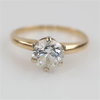 14kt Gold Solitaire Diamond Ring