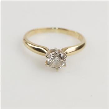 14kt Gold Solitaire Diamond Ring