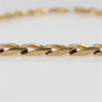 14kt Gold Square Box Chain Link Necklace -  Evaluated By Our Certified Gemologist - AGS / GIA