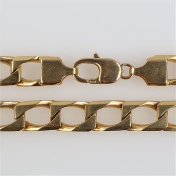 14kt Gold Square Box Chain Link Necklace -  Evaluated By Our Certified Gemologist - AGS / GIA