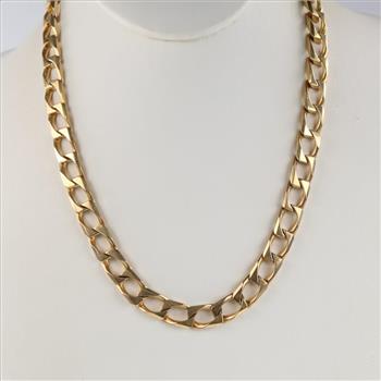 14kt Gold Square Box Chain Link Necklace -  Evaluated By Our Certified Gemologist - AGS / GIA