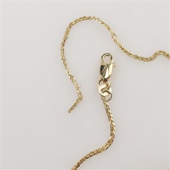 14kt Gold Square Wheat Chain Necklace