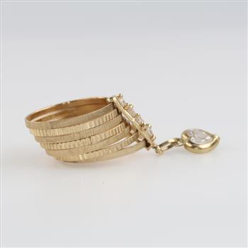 14kt Gold Stackable Clear Stone Ring