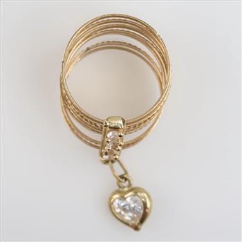 14kt Gold Stackable Clear Stone Ring