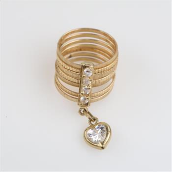 14kt Gold Stackable Clear Stone Ring
