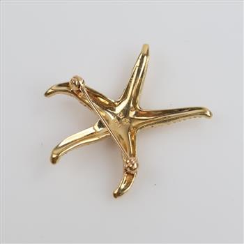 14kt Gold Star Fish Brooch