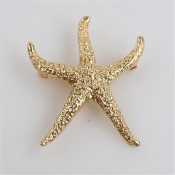 14kt Gold Star Fish Brooch
