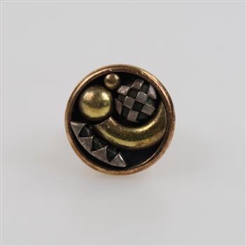 14kt Gold Sterling Silver Accent Earring