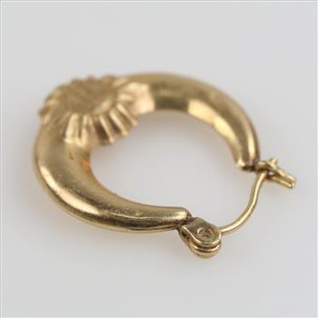 14kt Gold Sun Hollow Hoop Earring