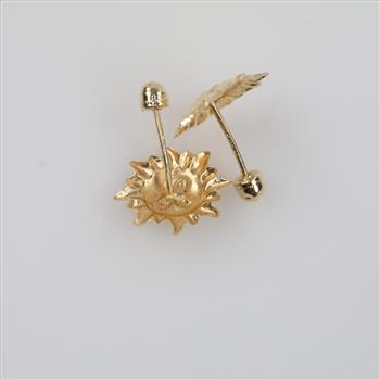 14kt Gold Sun Stud Earrings