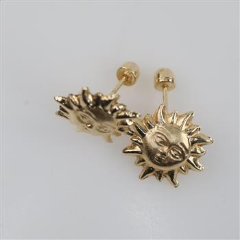 14kt Gold Sun Stud Earrings