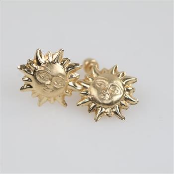 14kt Gold Sun Stud Earrings