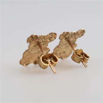 14kt Gold Teddy Bear Stud Earrings