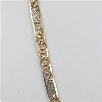 14kt Gold Texture Link Necklace