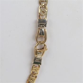 14kt Gold Texture Link Necklace