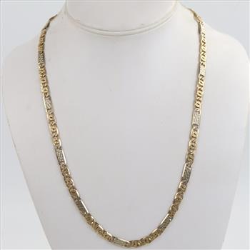 14kt Gold Texture Link Necklace