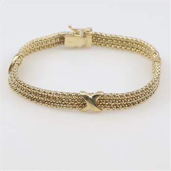 14kt Gold Three Strand Korean Style Bracelet