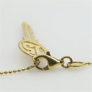 14kt Gold Tri Color Gold Beaded Bead Link Key Bracelet