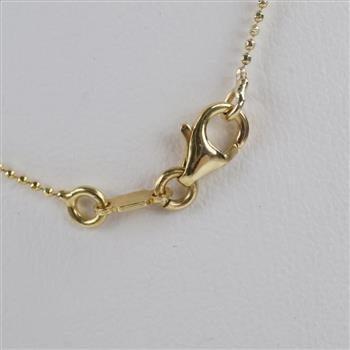 14kt Gold Tri Color Hollow Ball And Heart Necklace
