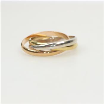14kt Gold Tri Color Interlocking Band