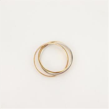 14kt Gold Tri Color Interlocking Band