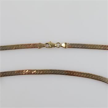 14kt Gold Tri Color Necklace