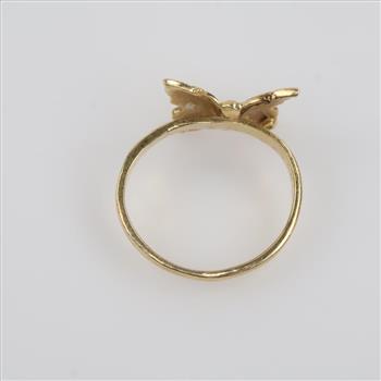 14kt Gold Tri-color Butterfly Ring