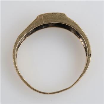 14kt Gold Tri-color Clear Stone Ring