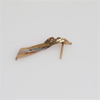 14kt Gold Tri-color Drop Earring