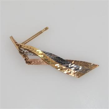 14kt Gold Tri-color Drop Earring