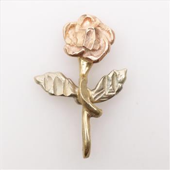 14kt Gold Tricolor Flower Pendant