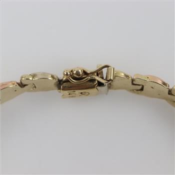 14kt Gold Tri-color Hollow Bracelet