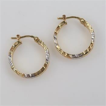 14kt Gold Tri-color Hollow Hoop Earrings