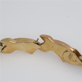 14kt Gold Tri-color Hollow Link Bracelet